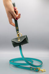 Acqua Turquoise Leather Dog Lead