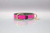 Burano Pink Leather Dog Collar