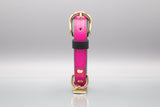 Burano Pink Leather Dog Collar