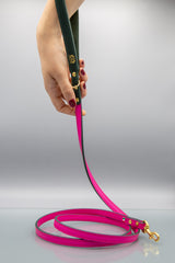 Burano Pink Leather Dog Lead