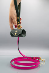 Burano Pink Leather Dog Lead
