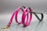 Burano Pink Leather Dog Lead