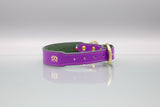 Lavender Purple Leather Dog Collar
