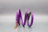Lavender Purple Leather Dog Lead