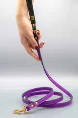 Lavender Purple Leather Dog Lead