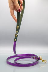 Lavender Purple Leather Dog Lead