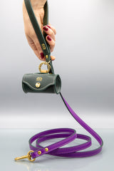 Lavender Purple Leather Dog Lead
