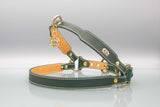 Cypress Green Leather Dog Harness