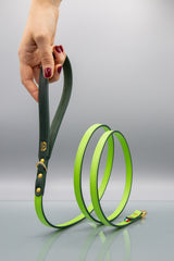 Meadow Green Leather Dog Lead