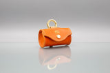 Sunset Orange Leather Waste Bag Holder
