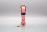 Roses Pink Leather Dog Collar