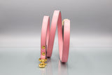 Roses Pink Leather Dog Lead