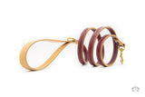 Chianti Maroon Leather Dog Leash side view