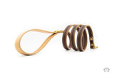 Chocolate Brown Leather Dog Leash side view