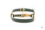 Cypress Green Leather Dog Harness