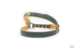 Cypress Green Leather Dog Harness