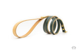 Cypress Green Leather Dog Leash side view