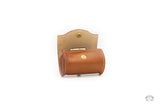 Florence Saddle Brown Leather Poop Bag Holder open view