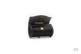 Nero Black Leather Poop Bag Holder open view