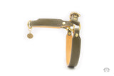 Olive Green Leather Dog Harness