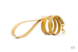 Sunflower Yellow Leather Dog Leash side view
