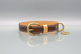 Chocolate Brown Leather Dog Collar