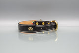 Classic Black Leather Dog Collar