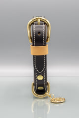 Classic Black Leather Dog Collar