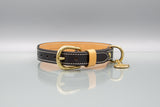 Classic Black Leather Dog Collar