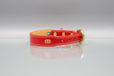 Poppy Red Leather Dog Collar
