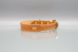 Florence Saddle Brown Leather Dog Collar