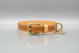 Saddle Brown Leather Dog Collar