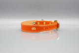 Sunset Orange Leather Dog Collar