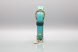 Acqua Turquoise Leather Dog Collar