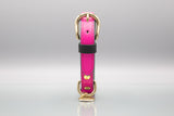 Burano Pink Leather Dog Collar