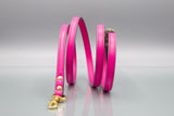 Burano Pink Leather Dog Lead