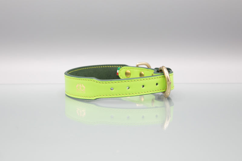 Meadow Green Leather Dog Collar