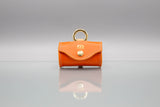 Sunset Orange Leather Waste Bag Holder