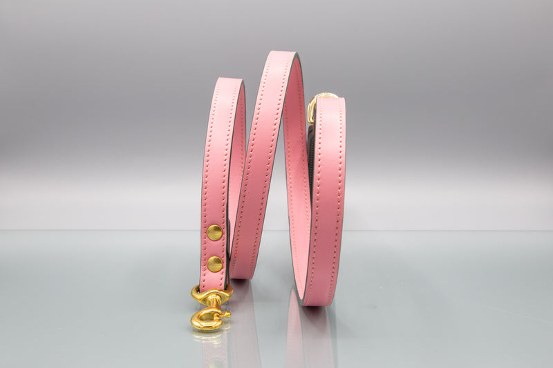 Roses Pink Leather Dog Lead