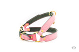 Roses Pink Leather Dog Harness